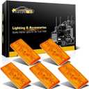 Partsam 6LED Amber Cab Marker Lights - Waterproof Roof Mount Clearance Lights for Trucks, Compatible with Freightliner/Volvo Heavy Duty Trucks & Trailers (5 Pack)
