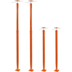 Adjustable Jack Post, 55" to 99" Floor Pole Jack with Turning Bar, Heavy Duty House Floor & Beam Support for Basement, Crawlspace, Leveling, Roof Framing, Construction, 2-Pack (Orange)