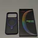 360° Magnetic Stand Case for iPhone 17 Pro/17 Pro Max, Magnetic Dual-Ring Rotating Stand Metal Lens Cover, Shockproof & Anti-Scratch (Blue,17 pro)