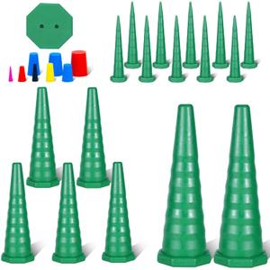 25PCS Hydraulic Oil Service Plugs,Universal Hydraulic Oil Line Service Rubber Plugs and Caps Kit,for Hose,Oil Pipes,Irrigation,3 Sizes(Green)