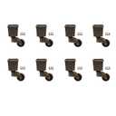 Vintage-Wheel-Caster-Cups Square Cup Swivel Wheel Casters for Furniture, Piano Stands, Tables, Cabinets, Bookshelves, Plant Stands 2.6 x 1.5 Inch (8PCS) by Emptty