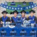 Blue and White Graduation Decorations Dinnerware Set Class of 2026 Decorations Blue Graduation Plates and Napkins Cups Tablecloth Banner for 2026 Congrats Grad Party Decorations, Serve 25