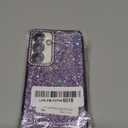 FABSPARK Case for Samsung Galaxy S25 Plus,Glitter Crystal Diamond Rhinestone Sequin Shiny Bling Sparkly Glossy Luxury Electroplated,Aesthetic Cute Full Protection for Samsung Galaxy S25 Plus,Purple