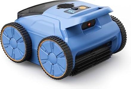 Pool Vacuum for Above Ground Pool, Robotic Pool Cleaner Lasts Up to 180 Mins, Above Ground Pool Vacuum for Inground Pools, Self-Parking, LED Indicator, Wall Climbing Pool Robot Vacuum up to 2000 Sq.ft