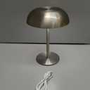 Portable LED Mushroom Table Lamp, Cordless Desk Night Light with 5200mAh Rechargeable Battery, Stepless Dimming Small Lamp with 3 Colors and Brightness Control for Bedroom/Bar/Coffee shop (Silver)