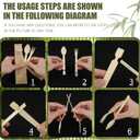 3 x 30 Sets Interlocking Bamboo Forks and Spoons, Bamboo Forks Spoons Combo Set, 3 Funtions 60 Pcs Biodegradable Disposable Cutlery for Party Camping and Serving Food