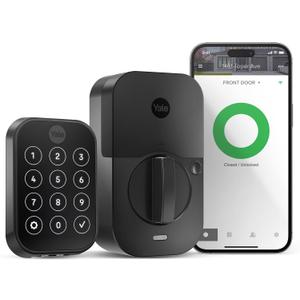 Yale Assure Lock 2 with Wi-Fi  Black Suede Smart Lock for Front Door with Keypad, App Control, Backup Key, and Deadbolt  Secure Keyless Entry Door Lock, YRD450-WF1-BSP