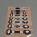 Pack of 8 Stainless Steel Magnetic Measuring Spoons Set, Dual Sided, Stackable, Adjustable Teaspoon and Tablespoon Measure Spoon with Leveler, Kitchen Gadgets Set 5 Black