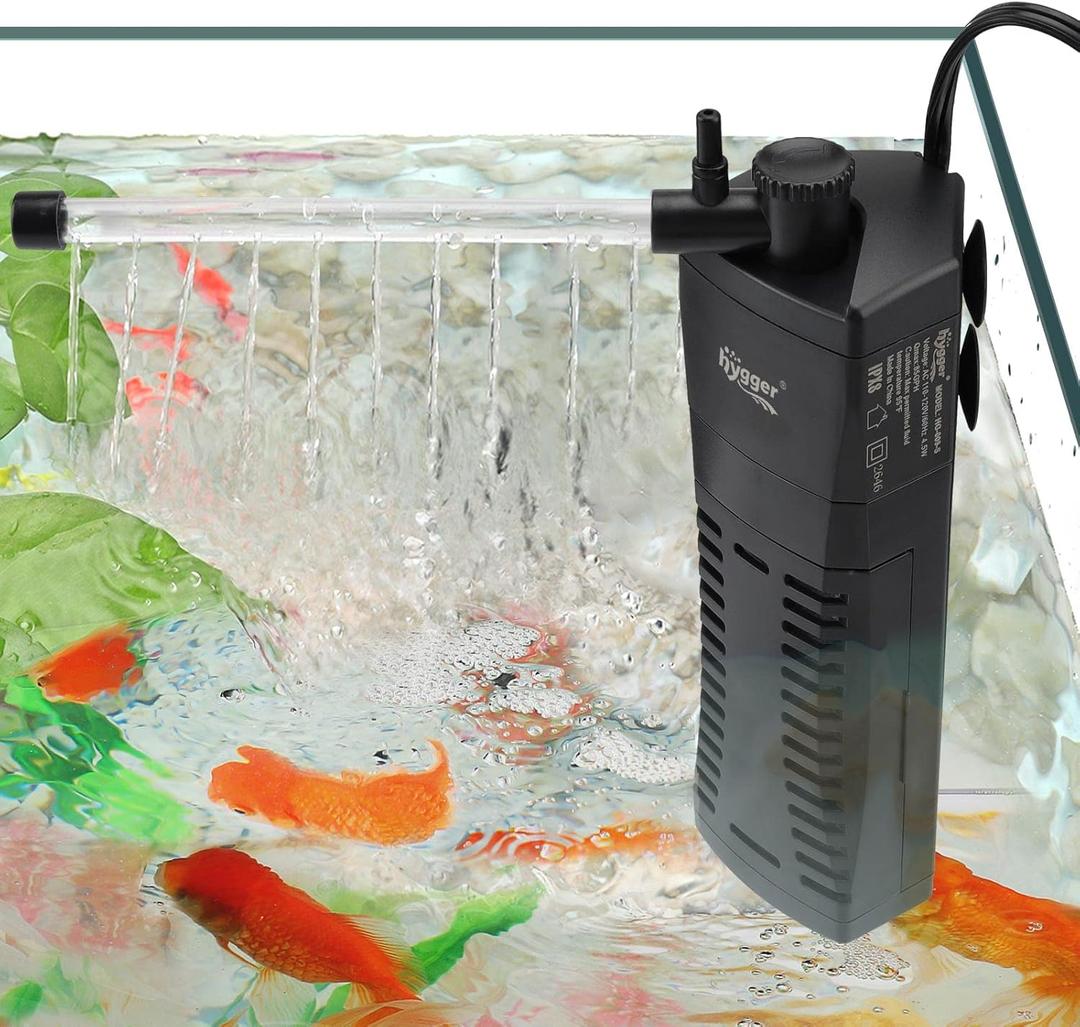 hygger Fish Tank Corner Filter 80GPH for 5~10 Gallon Aquarium
