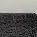 Oval Chenille Bathroom Rug, Ultra Soft Microfiber Shaggy Bath Mat, Machine Washable Thick Fluffy Carpet Rug, Non-Slip Water Absorbent Shower Mat for Bathroom, Shower (Black,20''32'')