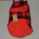 ASENKU Dog Winter Coat, Fleece Doggie Jacket Plaid Reversible Vest Waterproof Windproof Cold Weather Clothes for Small Medium Large Dogs(Red S)