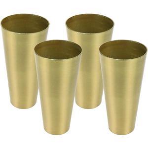 LC LICTOP Conical Furniture Leg Cover 4Pcs, H 3.15 Inch & D 1 Inch to 1.5 Inch, Modern Style Feet Cover for Nightstand, Coffee Table, Chair, Sofa, Brass Tone Zinc Alloy Foot Tip Sleeves