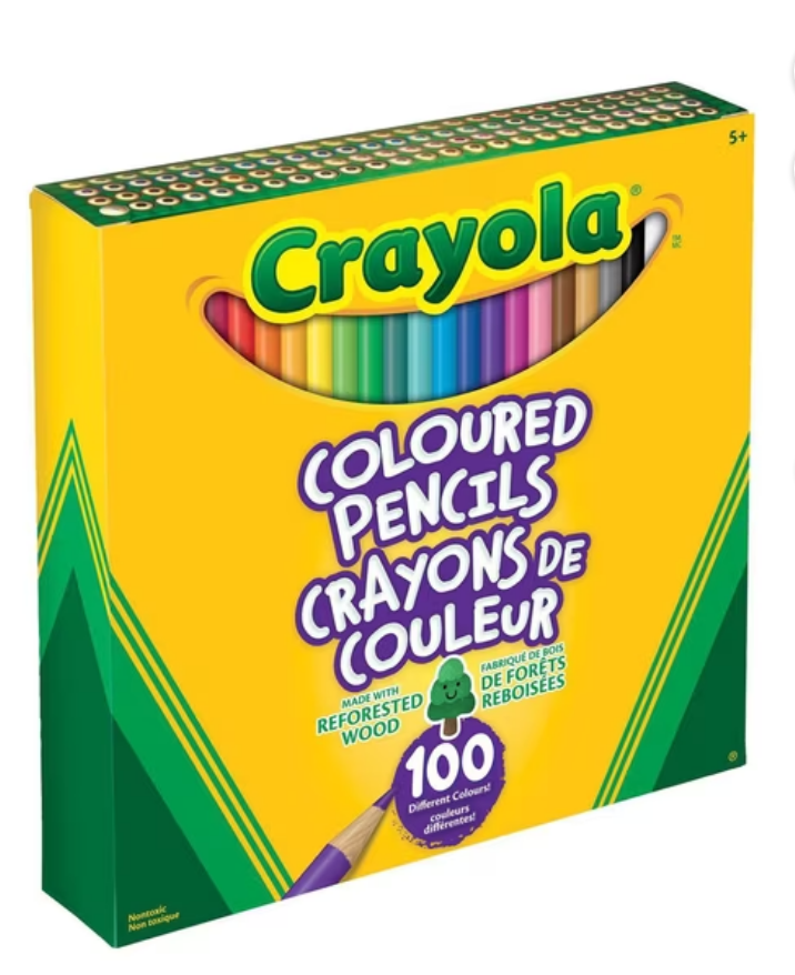 Crayola Colored Pencils, Assorted Colors, Set Of 100 Pencils