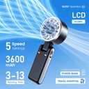 AWOAWO Portable Handheld Fan, 5 Gear Wind, Battery Operated, Up to 13 Working Hours, Mini Personal Hand Fan Blow Cold Air for Travel, Beach, Vacation & Outdoor Activities (Black)
