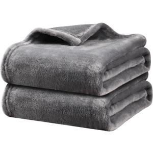 Onarway Dog Blanket Washable for Bed: 2 Packs Dog Blankets 40x47 - Fluffy Soft Large Throw for Cat Puppy Kitten Dogs - Fleece Pet Blankets for Crate Couch Car and Indoor - Grey