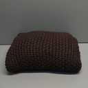 YnM Chunky Cotton Knit Throw Blanket, Cable Knit Throws for Bed Couch Sofa, Comfy & Relaxing, Decorative Piece for Farmhouse Modern Boho Rustic Scandinavian Chic Vibe, Chocolate Brown 50x60 Inches