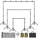 Eocnrhe Backdrop Stand Kit - 6 Widths, 10x7.5ft Adjustable Background Stand for Parties & Studio Photography