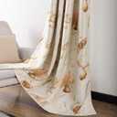 Leeva 2 Panels Room Darkening Heavy Curtains for Bedroom, Elegant Brown Floral Print Window Curtain and Drapes for Nursery and Office, 52x84 