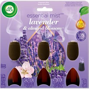 Air Wick Essential Mist Refill, 3 ct, Lavender and Almond Blossom, Essential Oils Diffuser, Air Freshener (2.02 Fl Oz (Pack of 1))