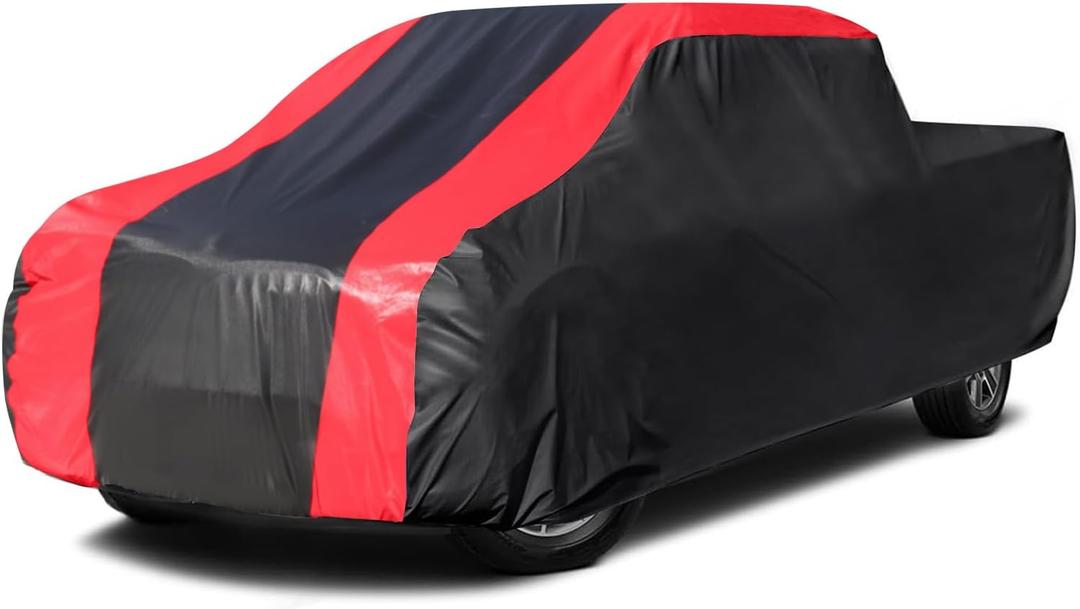 6-Layer Car Cover Waterproof All Weather for Automobiles,Universal Fit for Truck,Outdoor Full Cover Rain Sun UV Protection with Zipper Cotton,Fit Truck-Length (up to 210")