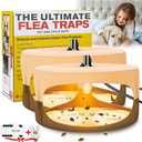 Flea Trap for Inside Your Home, Flea Traps with 2 Glue Discs Odorless Natural Fleas Killer Trap Pad Bed Bug Traps Light Bulb Pest Control for Home House Inside, Safe for Children Pet Dog Cat