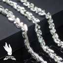 3 Yards Rhinestone Trim Chain Silver String Strips Crystal Applique Fringe Ribbon Beads Sewing for Dress DIY Party Wedding Bouquet Decoration Bridal Costume Embellishment