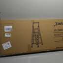 XinSunho 5 Step Ladder, Retractable Handgrip Folding Step Stool with Anti-Slip Wide Pedal, Aluminum Stool Ladders 5 Steps, 330lbs Safety Household Ladder (Silver)