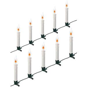 Hobbynors Vintage Christmas Lights - 10-Light Incandescent Clip-on Candle Lights with Green Wire, Classic Christmas Tree Decorations for a Traditional Holiday, Indoor Use