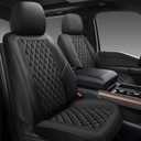 GEEYONTEK Premium Leather Car Seat Covers Full Set,Universal Fit for Cars, Trucks & SUVs, Waterproof Car Seat Cushion,Full Coverage Car Seat Protector with 5 Seats,Black (Front and Rear(5 seats))