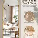 SUNQUEEN 58"x19" Floor Mirror Full Length, Arched Full Length Mirror with Stand, Full Body Mirrors for Bedroom Living Room or Cloakroom Gold