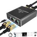 Gigabit Ethernet Splitter 1 to 3 High Speed, 1000Mbps LAN Splitter (3 Devices Simultaneous Networking), RJ45 Splitter Adapter with USB Power Cable, Internet Splitter for Cat5/5e/6/7/8 Cable