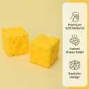 2Pack Cheese Squishy Toy - Soft Stretchy Stress Ball, Sensory Fidget Toy for Kids & Adults, Anxiety Relief Desk Decor,Funny Food Theme Squeeze Cheese for Office & Home