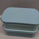 Adults Bento Lunch Box Set with Thermo Bag, 74oz Stackable Leak-proof 3-tiers Bento Box, Built-in Utensil and Sauce Container for Work, School, Dining Out (Green)