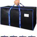 Clothing Storage Bags with Zipper - 4 Pack of Heavy Duty Moving Bags Extra Large - Dorm Storage Moving Tote Bag - Packing Bags for Moving Dorm Room Essentials, Pillows, Bedding & Blankets