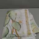 Avezano Sage Green Birthday Party Decorations Sprinkle Gold Dots Happy Birthday Backdrop Greenery Leaves Bday Photoshoot Background Banner (7x5ft)