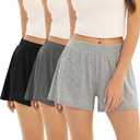 JOYLADY 3-Pack Pajama Shorts for Women, Lightweight Sleepwear & Lounge Shorts, Set D-M