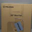 PELONIS 20 Inch Box Fan  3 Speeds, 25ft/s, Floor Fans, Superior Air Throw (2295 CFM), Lightweight, 5 Blades, Portable & Durable for Bedroom, Office, Living Room, Garage (Grey)