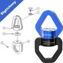 35KN Swing Swivel, Indoor Outdoor Spinner, Black Blue, 2 Pack | For hanging chairs, aerial yoga, hammocks, tire swings, kids' swings, gym rings, web tree swings, smooth rotation