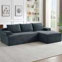 96" Modular Sectional Sofa, Modern Corduroy L Shaped Cloud Couch, Boneless Upholstered Couches with Deep Seat for Living Room, No Assembly Required (Dark Grey, Right Facing Chaise), 96.1'' L Shaped-3 Seaters-Right Facing Chaise