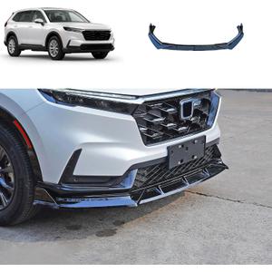 Front Bumper Lip Splitter Kit Compatible with Honda CRV 2023 2024 Hybrid Version Lower Chin Spoiler Splitter Cover Exterior Car Accessories ABS 3PCS(Glossy Black Style) Not Fit Hybrid Sport