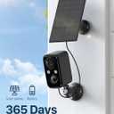Security Cameras Wireless Outdoor: Cameras for Home Security WiFi Camera with Solar Panel Battery Powered Surveillance System Kit Motion Sensor Alarm Floodlight Night Vision IP66 Waterproof, Black