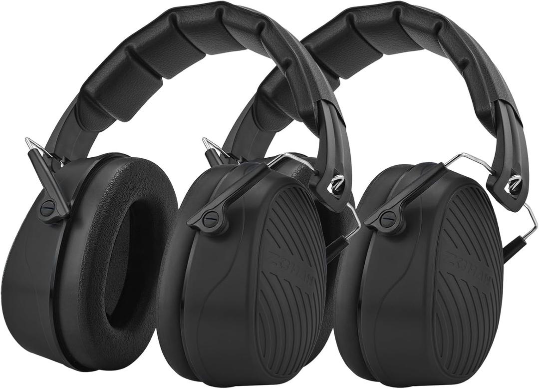 ZOHAN 019 Safety Earmuffs for Noise Reduction 2Pack - NRR 28dB Hearing Protection Ear Muffs for Working, Shooting, Mowing, Autism, Construction