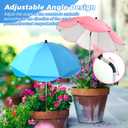 4 Pcs Plant Umbrellas for Outdoor Plants, Potted Garden Bedst Umbrella Shade with Adjustable Angle to Defend Plants from Direct Sunlight