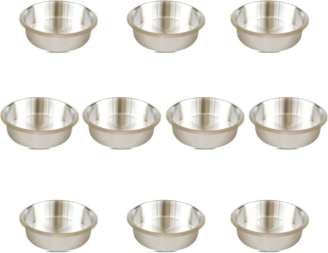 Poker Table Cup Holder Inserts - 10 Pack Stainless Steel Shallow Drop-in Drinks Holders for Casino Game Table Sofa Boat Bench Desk - Jumbo Shallow