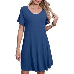 JollieLovin Plus Size Summer T-Shirt Casual Dresses for Curvy Women Flowy Swing, 6XL
