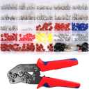 26 Types Automotive Wire Pin Connectors Kit, 1/1.5/1.8/2.2/2.3/2.8/3.5mm Non Insulated Terminal Pin Kit, Wiring Connectors Kit With Crimping Tool and Removal Tool
