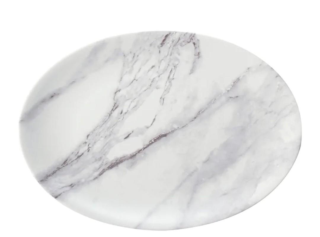 Voga Round White Melamine Serving Platter, 13"x13"x1/2"