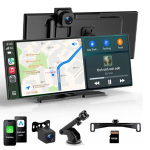 Gikktdr 11.5" Portable Carplay Screen for Car,Wireless Car Play Screen with Carplay,Android Auto,OTA Updates,60FPS,4K Dash Cam + 1080P Backup Cam (with a Camera Bracket),Voice Control,GPS Navigation