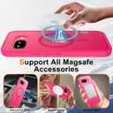for Google Pixel 9A Case Magnetic Shockproof, [Fit for MagSafe] [Glass Screen Protector] Translucent Anti-Fingerprint Case for Google Pixel 9A (Hot Pink)