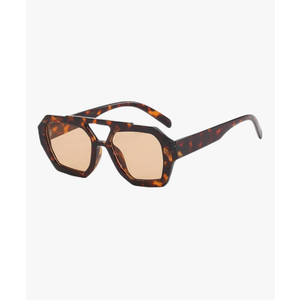 Trendy Aviator Sunglasses for Women Men Hexagonal Square Thick Frame Double Bridge Sun Glasses Shades BS1300
